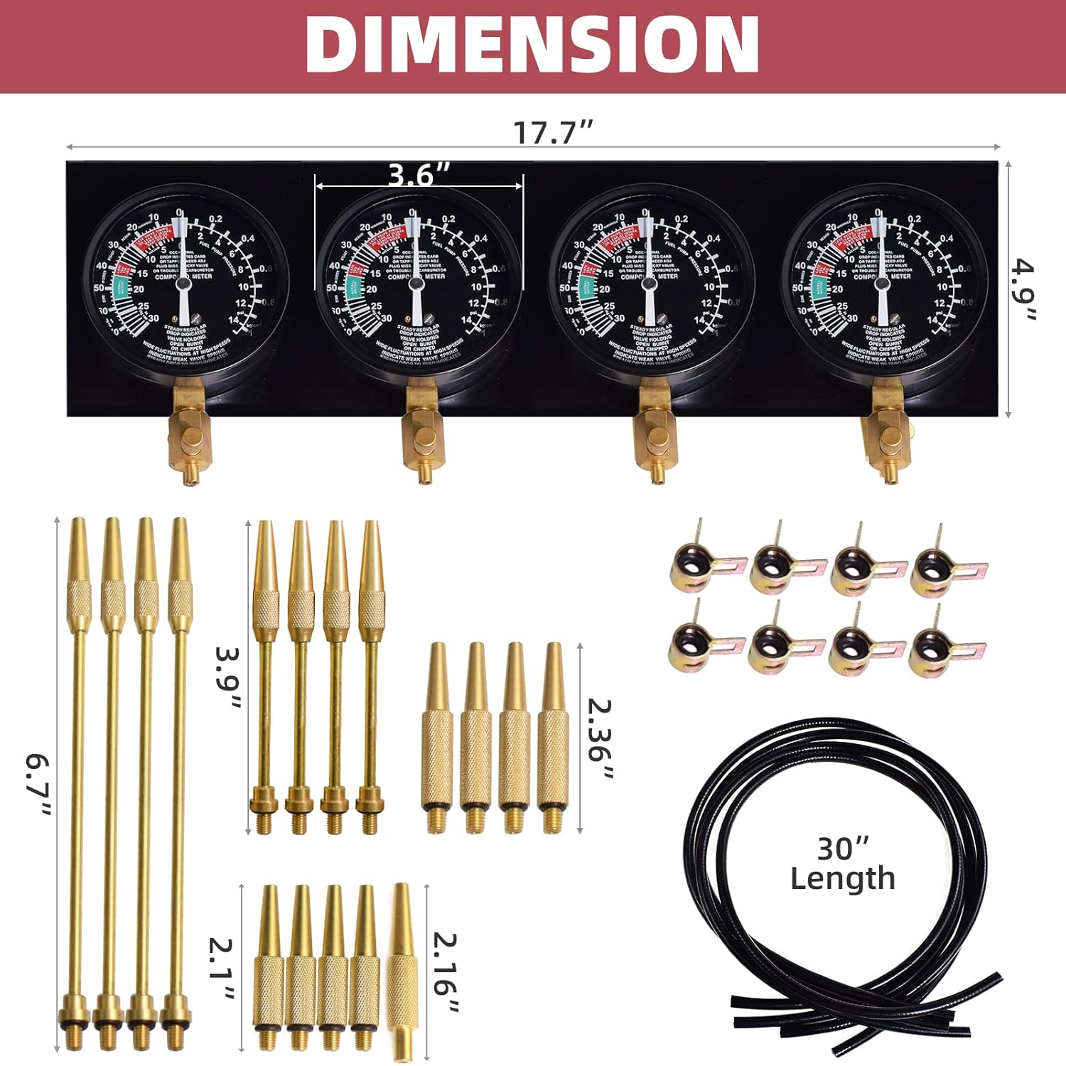Alltooetools Universal Vacuum Carburetor Synchronization Balancer Gauge Carb Synchronizer Adjustment Tool Kit Compatible with Motorcycle BMW Honda