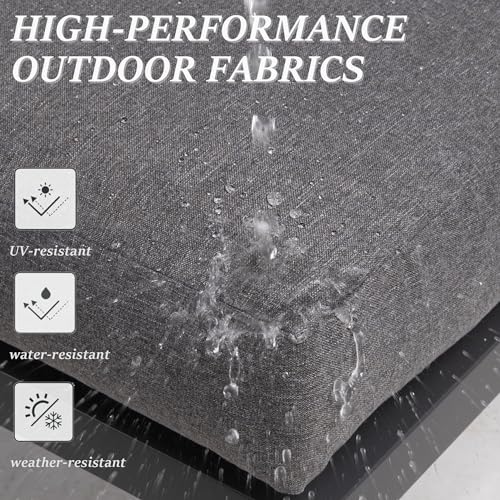 Aluminum Patio Furniture Set, 4 Piece Outdoor Conversation Set with Coffee Table, Metal Outdoor Patio Furniture Set for Porch Backyard Garden, Grey