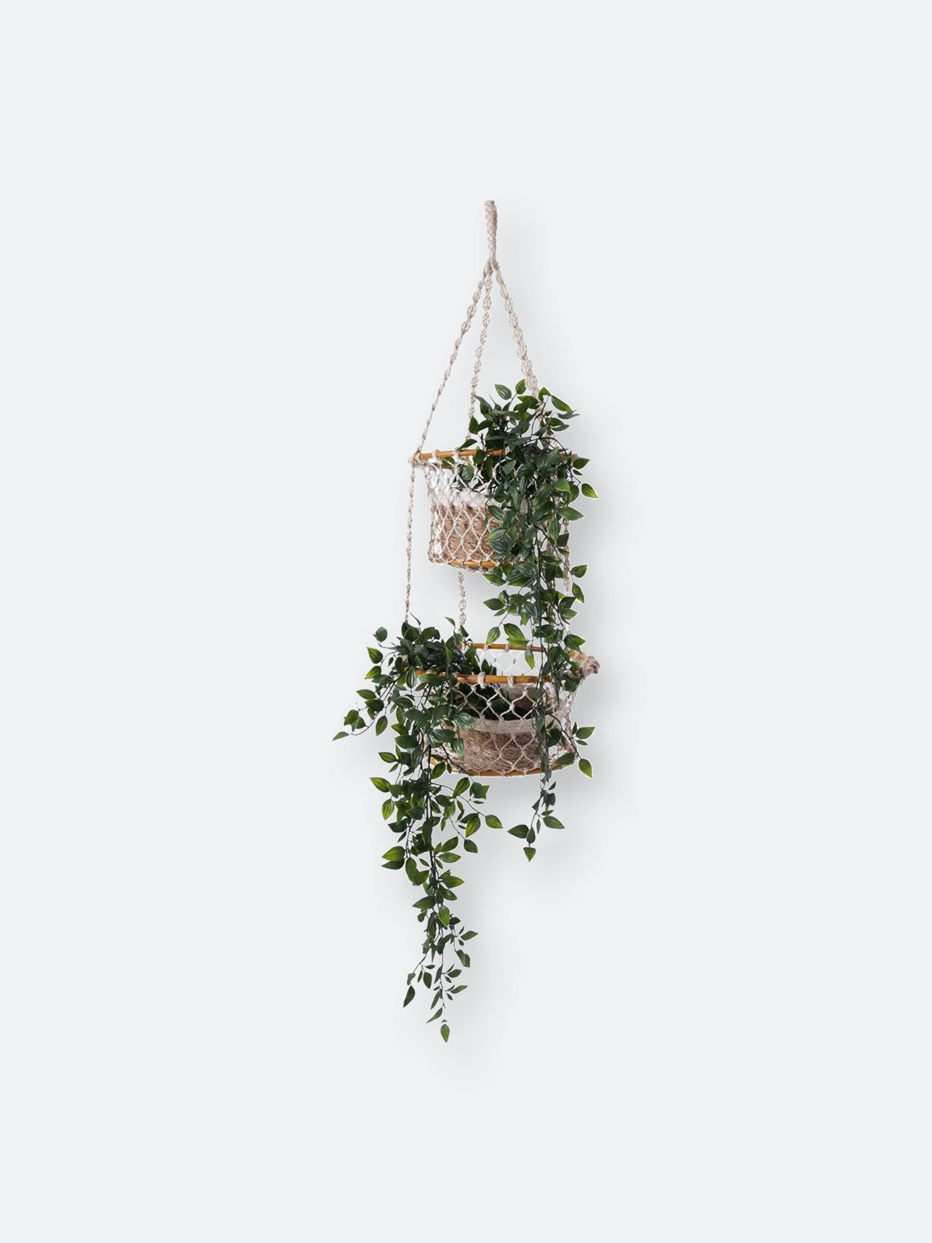 Korissa Jhuri Double Hanging Basket - Brown