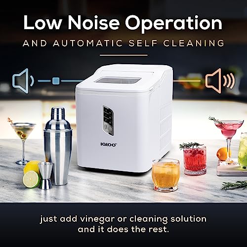 Igloo Electric Countertop Ice Maker Machine - Automatic and Portable - 33 Pounds in 24 Hours - Icecube Maker - Plastic Scoop and Basket