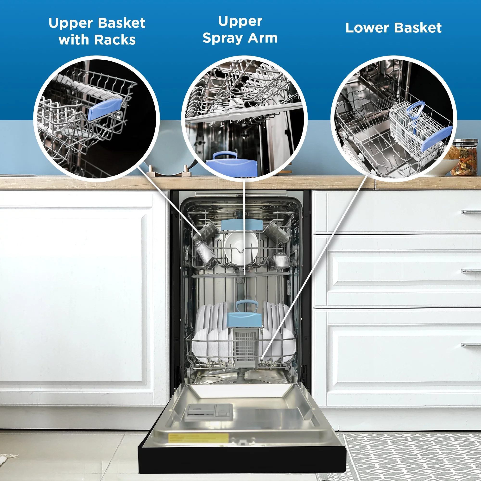 Danby DDW18D1EB 18" Wide Built-in Dishwasher in Black
