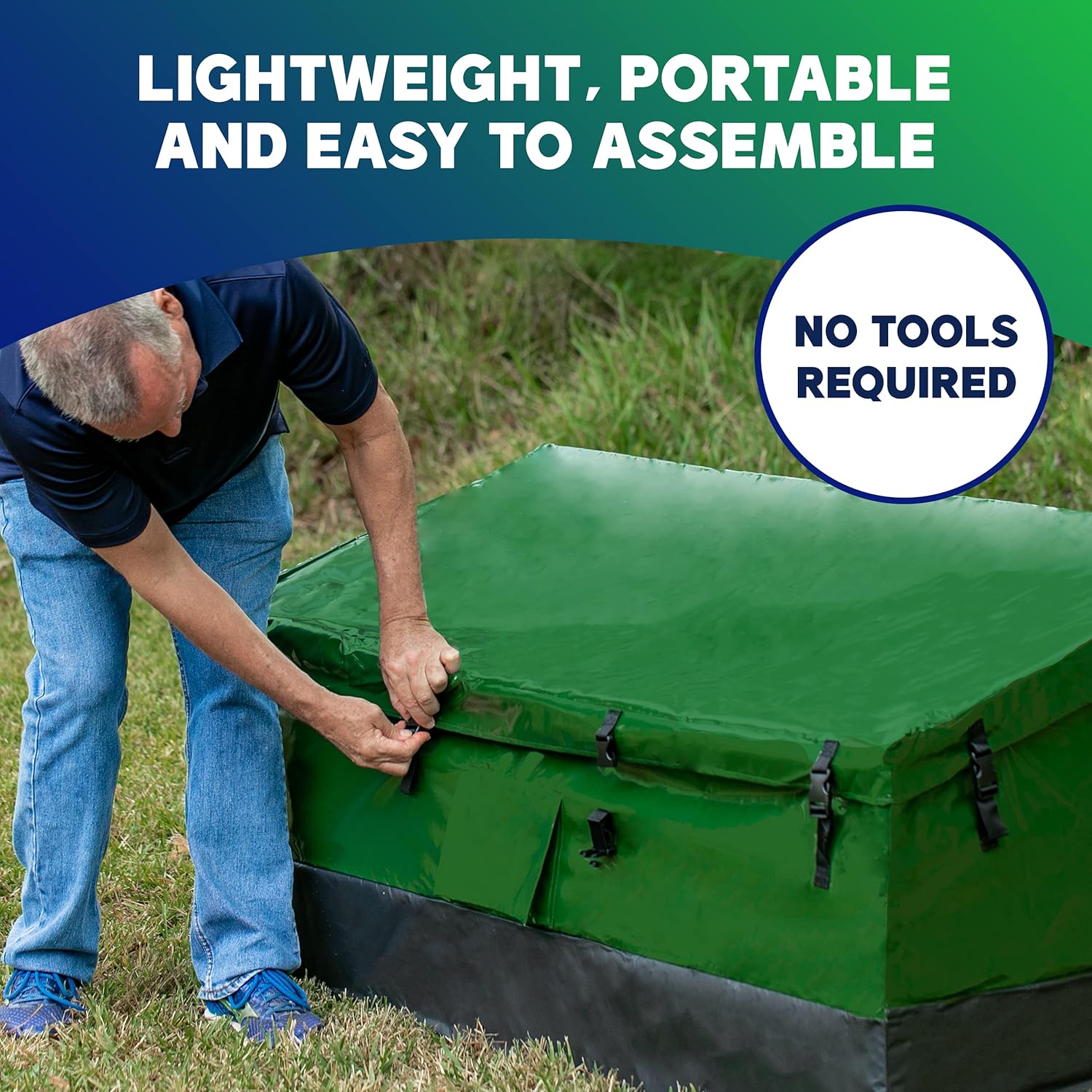 YardStash Outdoor Storage Box (Waterproof) - Heavy Duty, Portable, All Weather Tarpaulin Deck Box - Protects from Rain, Wind, Sun & Snow