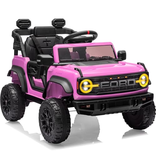 24V Ride on Toys for Big Kids, Licensed Ford Bronco Raptor 2 Seater Ride on Cars with Remote Control, Ride on Truck w/ 4-Wheeler Suspension, 3 Speeds