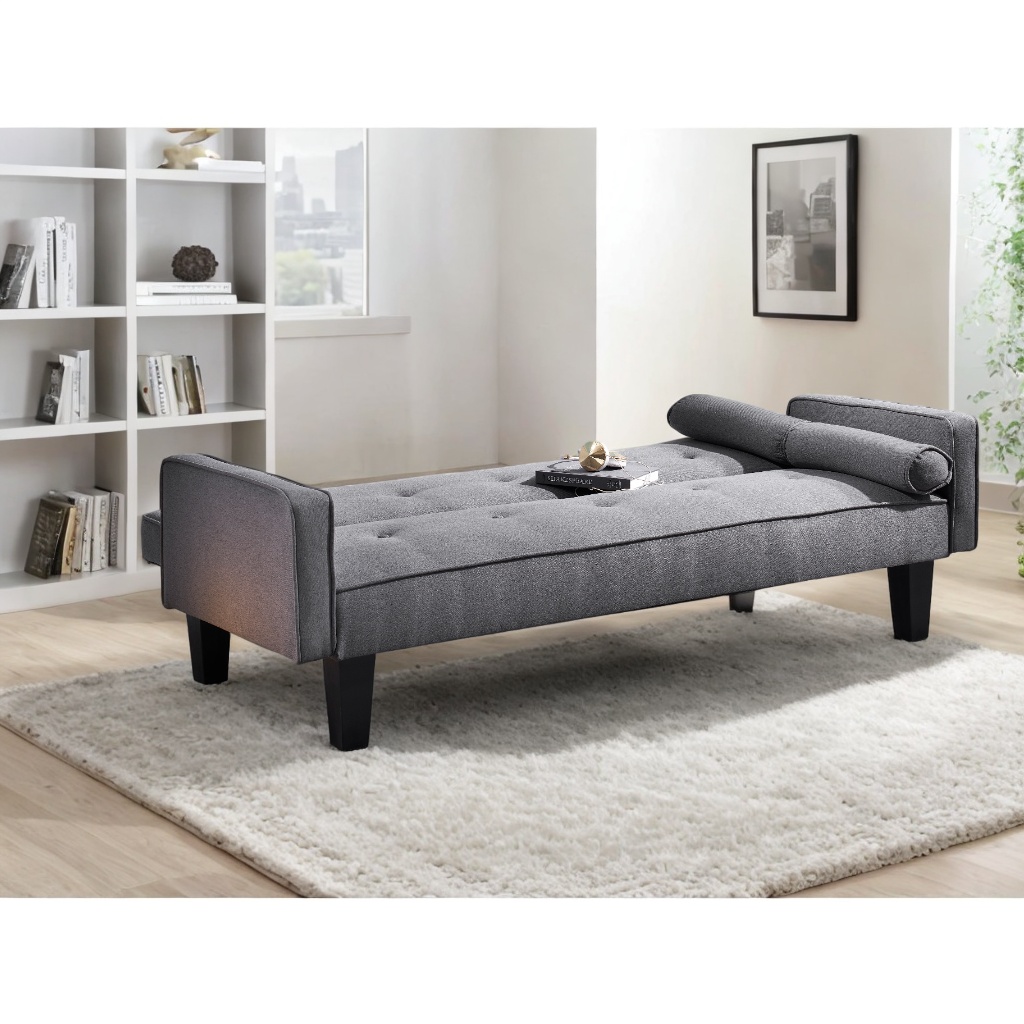 Modern Convertible Sofa Bed with Two Pillows - 72" Cotton Linen Sofas, Ideal for Family Living Rooms