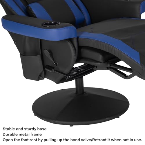 Modern-Depo Gaming Recliner Chair with Speakers, Massage, High Back, Cupholder, Headrest, Lumbar Support
