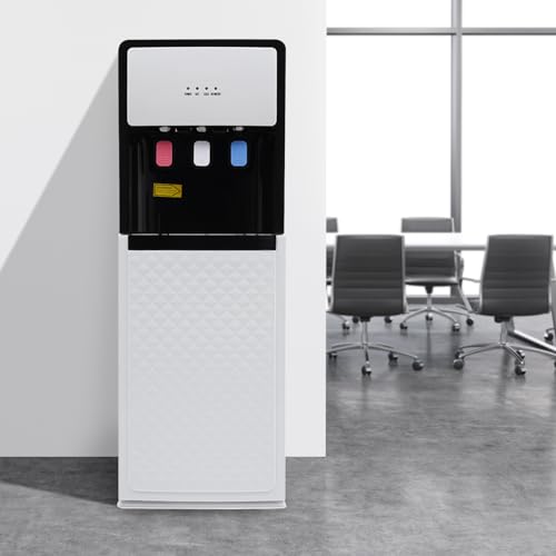 Bottom Loading Water Cooler Dispenser, Hot & Cold Water Cooler Dispenser with Anti-Scalding Design, Storage Cabinet and Child Safety Lock for Home