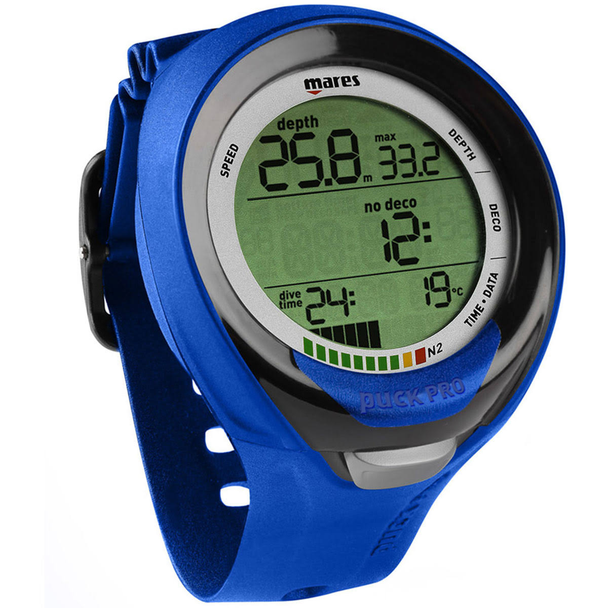 Mares Puck Pro Plus Wrist Dive COMPUTER, Black/Blue - Megean
