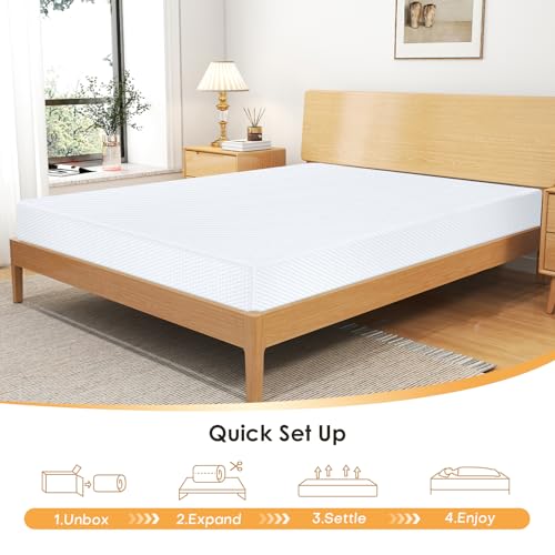 10 Inch Full Size Mattress with Gel Cooling Memory Foam, High-Density Base Foam Mattress with Removable Washable Cover, Certified Safe Foams & Fabric
