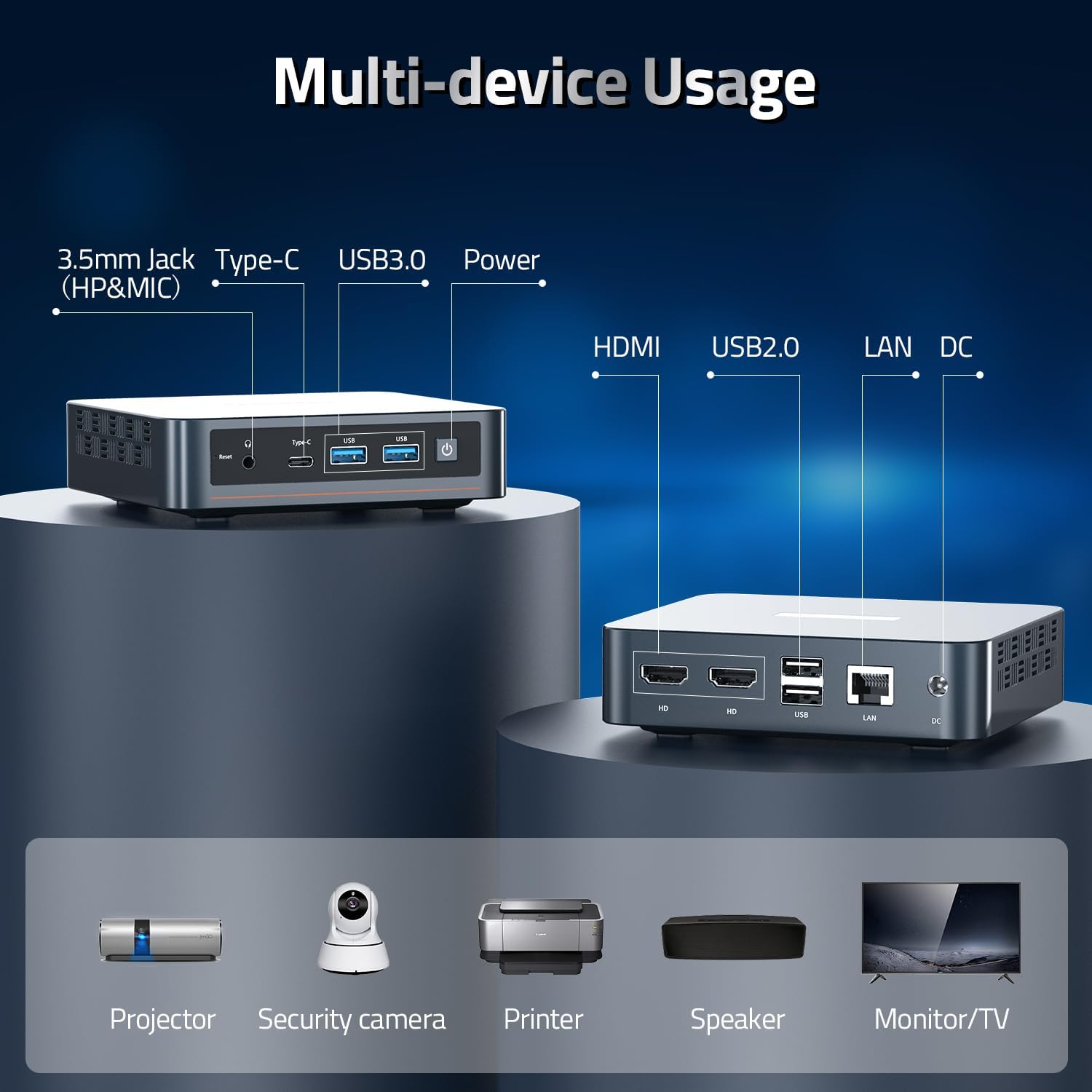 WI-6 Pro Mini PC, Intel 12th Gen N100 Mini Computer,16GB DDR4 RAM 512GB SSD