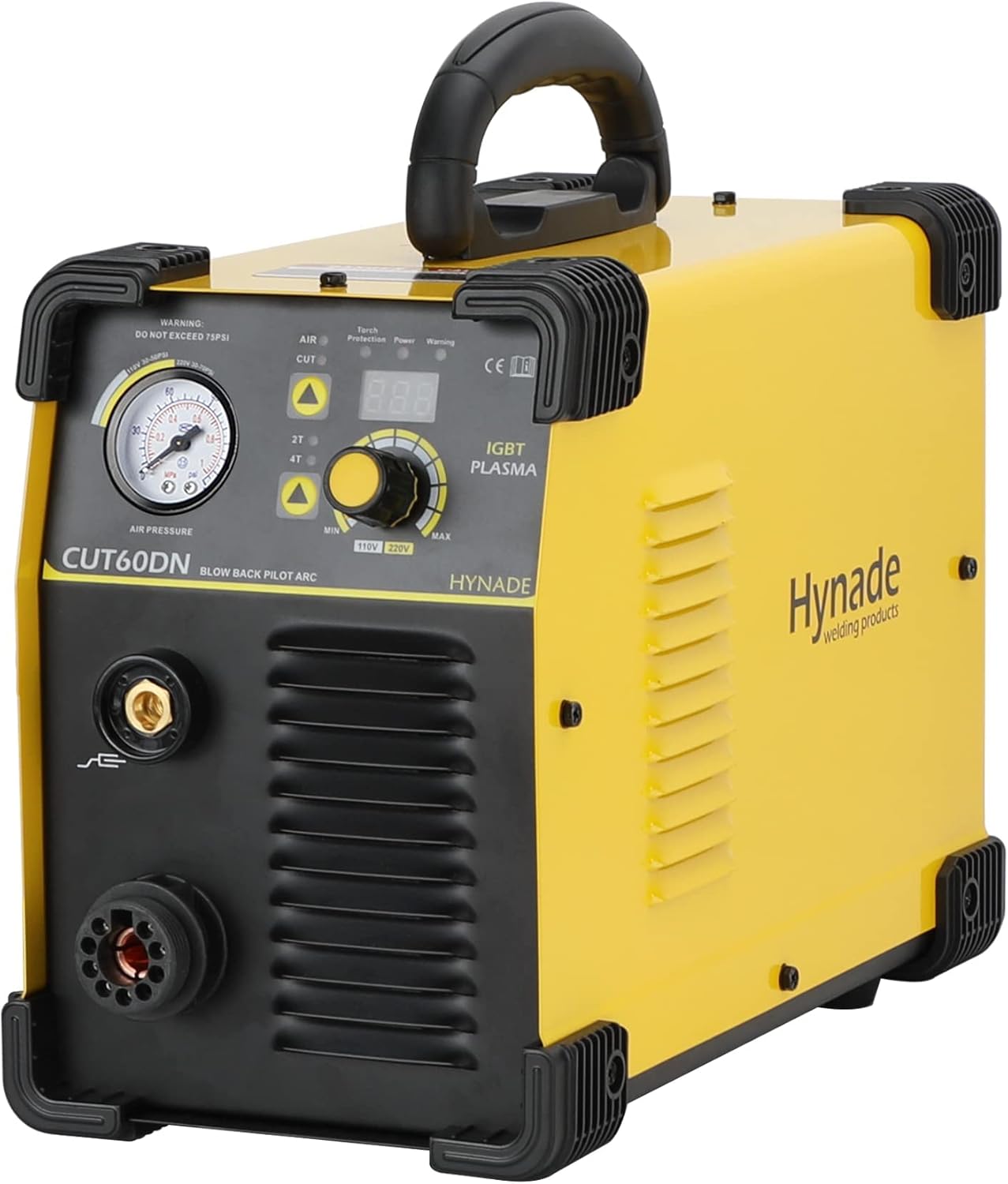 hynade CNC Blow Back Digital Air Plasma Cutter, Non-HF Pilot Arc Non-Touch Plasma Cutting Machine, THC Torch Height Control Enabled (CUT60DN)