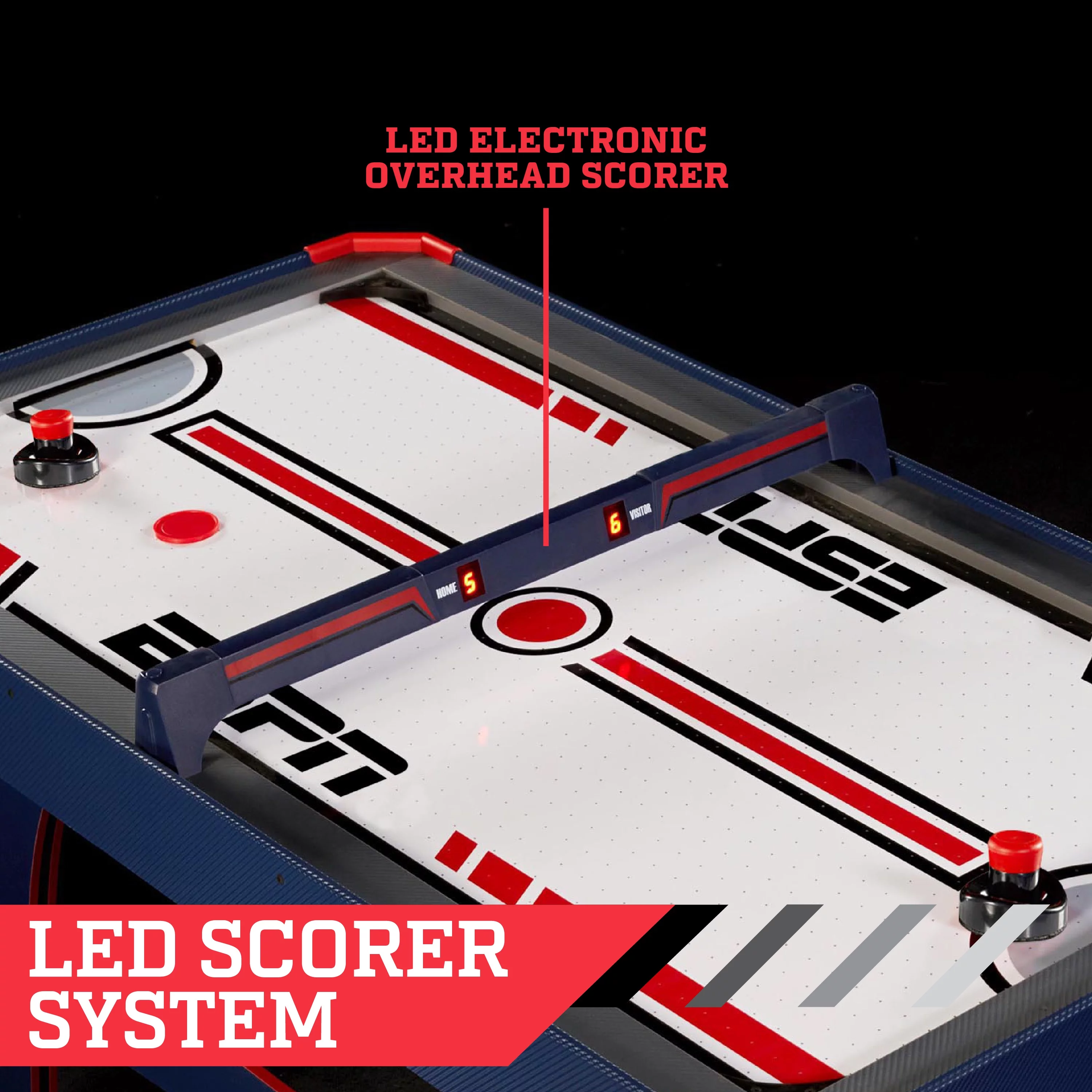 ESPN Air Powered Hockey Table with Overhead Electronic Scorer, 60" x 32" x 32"
