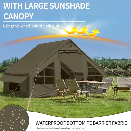 SHANQUAN Inflatable Tent with Pump,4-6 Person Instant Glamping Camping Tents House