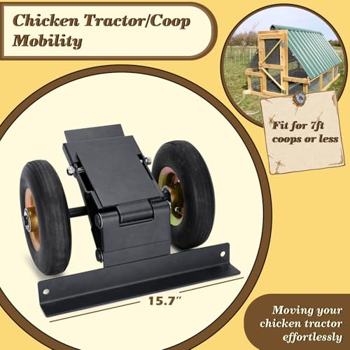 TOPOWN Chicken Coop Mover with Wheel System and Lift Design, Chicken Tractor Mobility Heavy Duty and Weatherproof