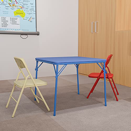 Flash Furniture Mindy Kids 5-Piece set Folding Square Table and Chairs Set for Daycare and Classrooms, Children's Activity Table and Chairs Set
