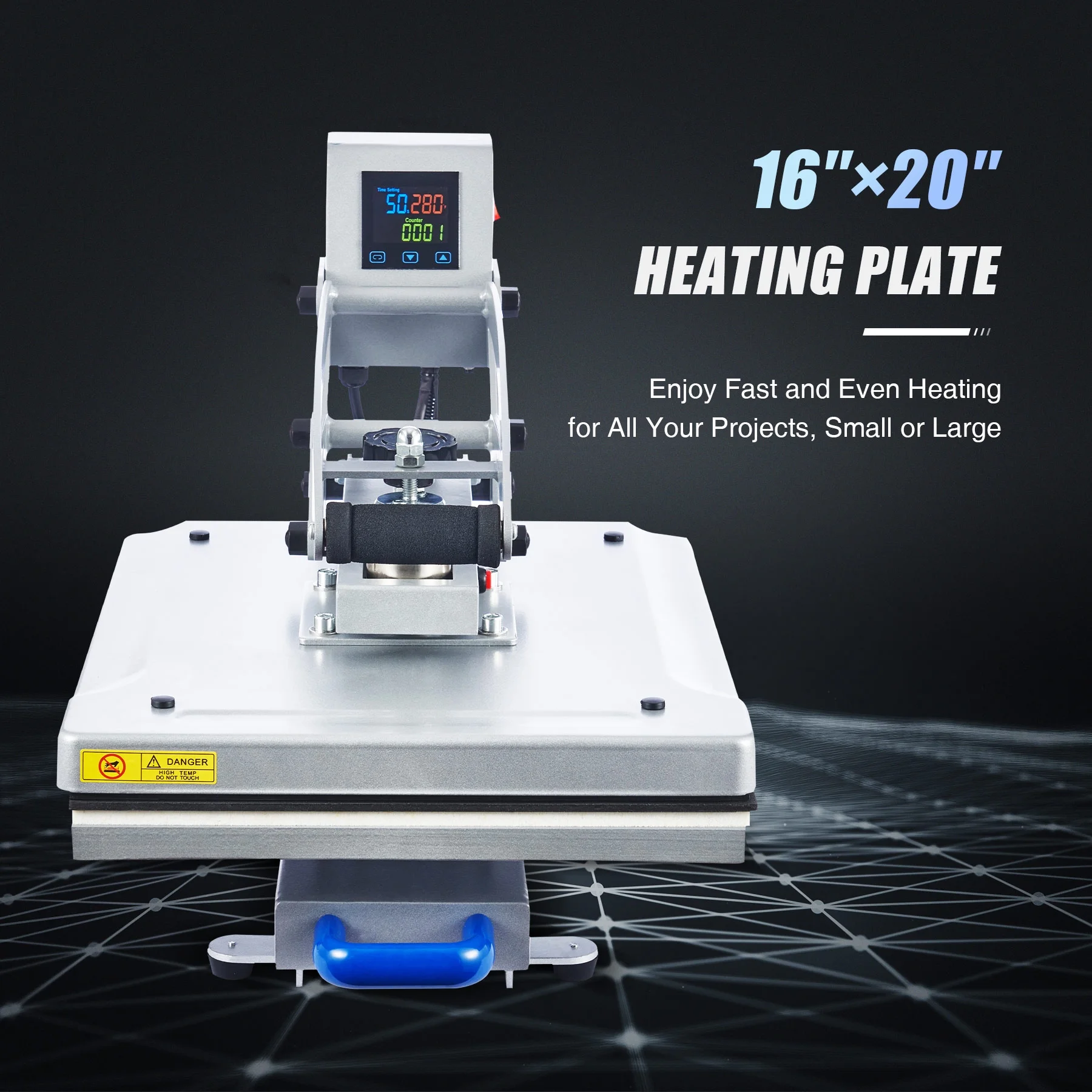 Heat Press Machine 16x20 Auto Open Clamshell T Shirt Press for Clothes Bags More - Radiant Selections