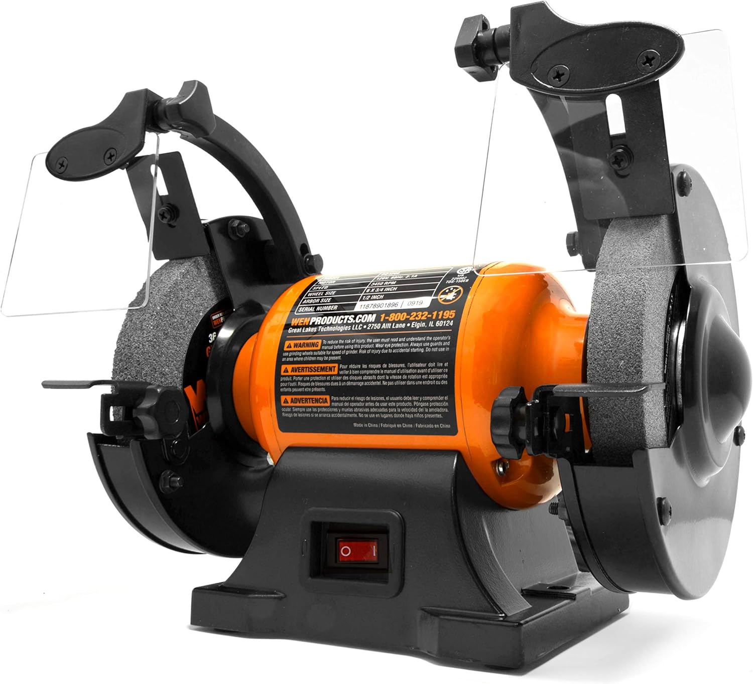WEN BG4260 2.1-Amp 6-Inch Single Speed Bench Grinder Pack of 2