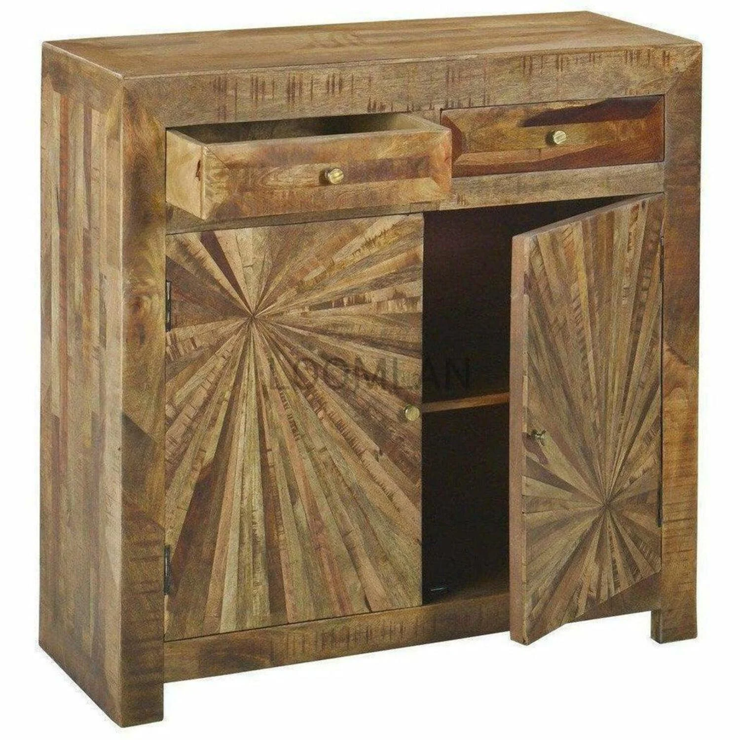 40 Reclaimed Wood Accent Cabinet with 2 Drawers and 2 Doors