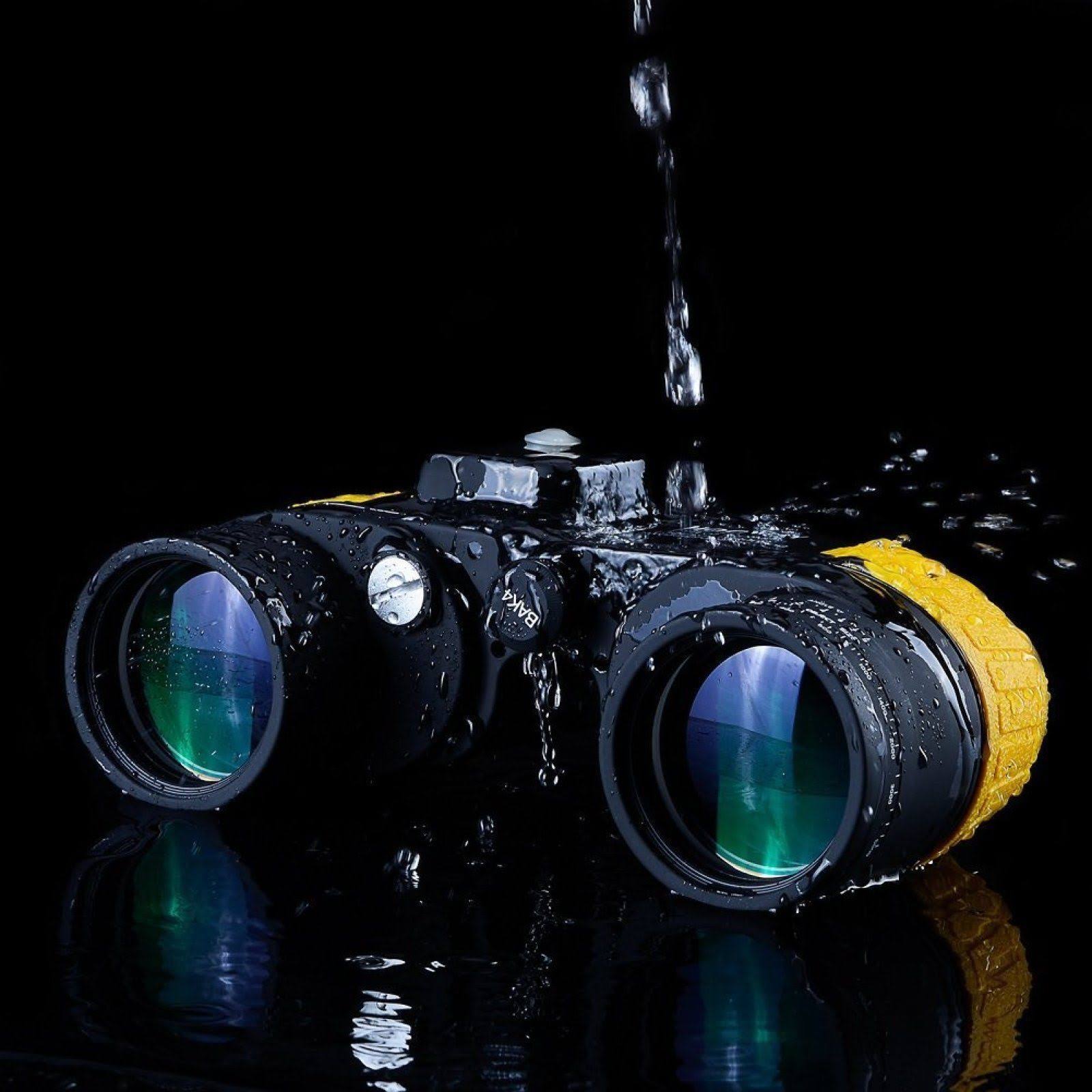 Hooway 7x50 Waterproof Fogproof Military Marine Binoculars w/ Internal Rangefinder u0026 Compass for