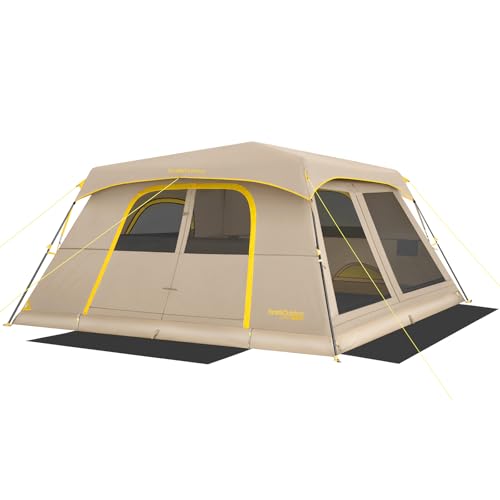 FanttikOutdoor Zeta C8 Air/C10 Air Camping Tent, Lightweight 10 Person Instant Cabin Tent Setup in 60s, 20% Lighter