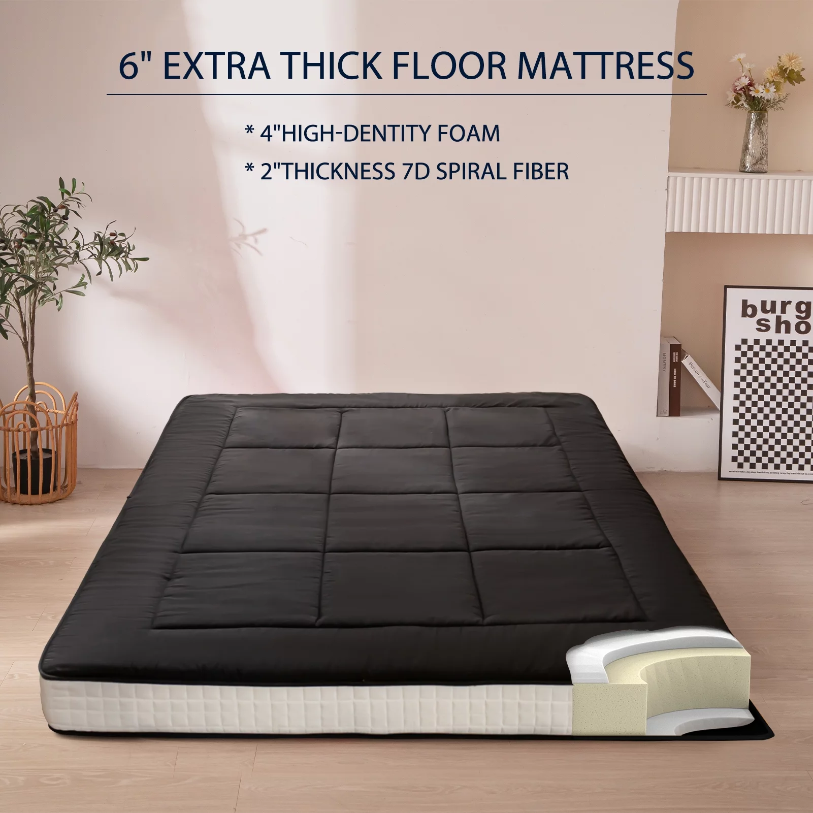 MAXYOYO 6" Extra Thick Japanese Floor Mattress Futon Mattress