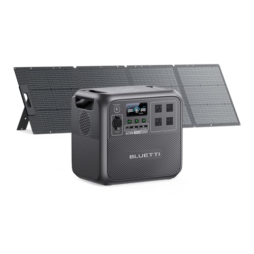 BLUETTI Solar Generator AC180, 1152Wh LiFePO4 Battery Backup w/ 4 1800W (2700W peak) AC Outlets, 0-80% in 45Min, for Camping, Off-grid, Power Outage