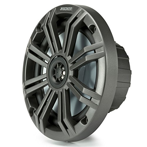 KIC45KM654 Kicker KM65 6.5-Inch (165mm) Marine Coaxial Speakers with 3/4-Inch (20mm) Tweeters, 4-Ohm, Charcoal and White Grilles