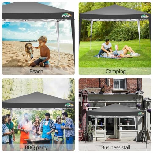 COBIZI 10x10 Pop up Canopy Tent Protable Canopy Tent with 4 Sidewalls Waterproof Commercial Instant Shelter for Parties, Wedding