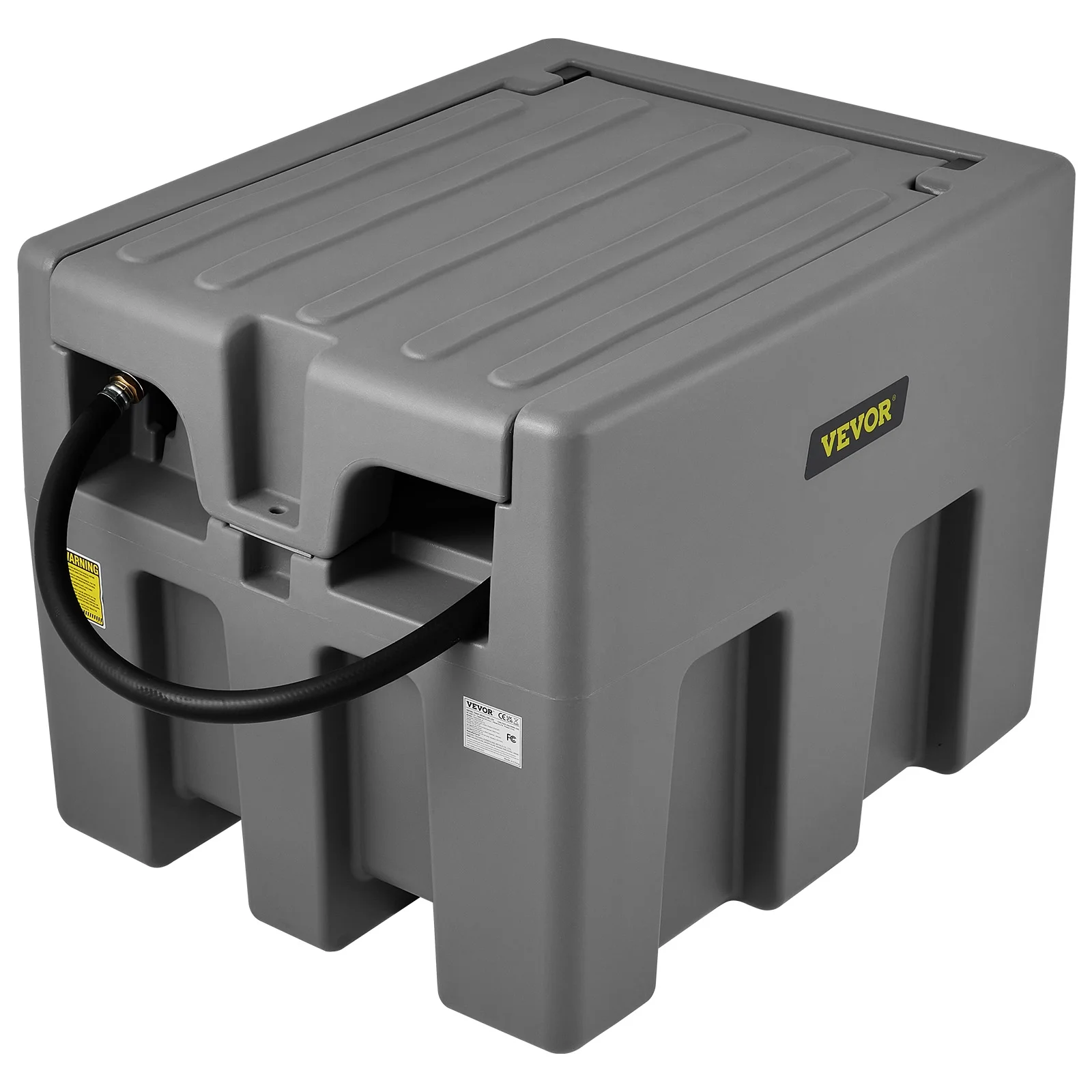 VEVOR Portable Diesel Tank, 58 Gallon Capacity & 10 GPM Flow Rate, Diesel Fuel Tank with 12V Electric Transfer Pump and 13.1ft Rubber Hose