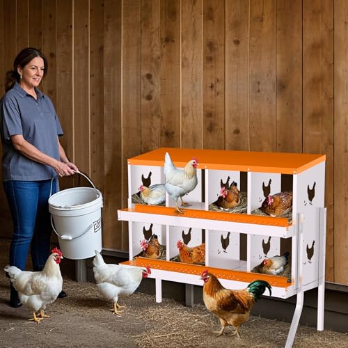 Garvee Chicken Nesting Box with Removable Tray, 8 Compartment Nesting Boxes for Chickens, Easy to Clean and Install