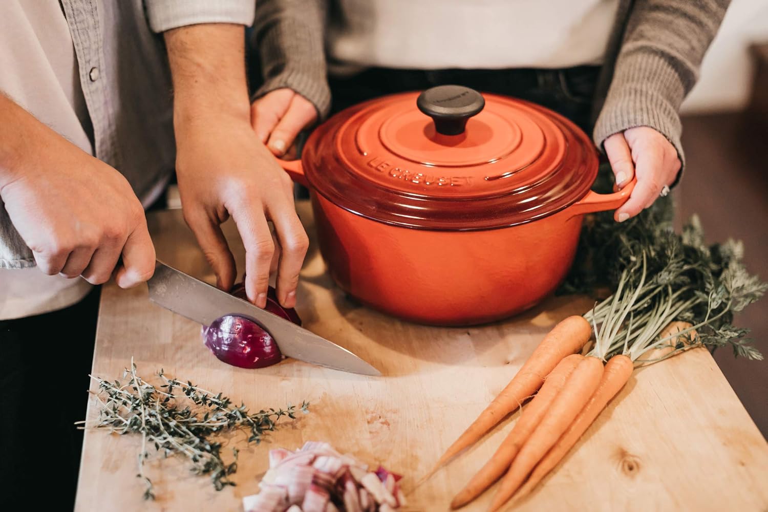 Le Creuset Enameled Cast Iron Signature Round Dutch Oven, 7.25 qt., Cerise