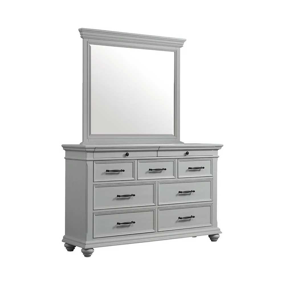 Picket House Furnishings Brooks Queen Platform Storage 4PC Bedroom Set in Grey