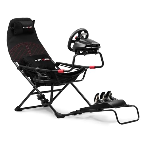 GTPLAYER Sim Racing Cockpit Foldable & Adjustable for High Performance Sim Racing Compact & Flexible Supports All Steering Wheels & Pedals for PC