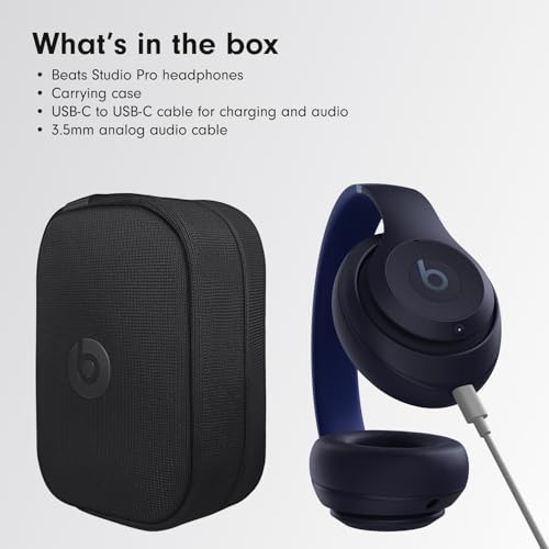 Beats Studio Pro - Wireless Bluetooth Noise Cancelling Headphones - Personalized Spatial Audio, USB-C Lossless Audio, Apple & Android Compatibility
