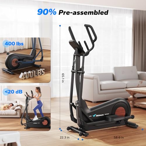 Merach Elliptical Machine, Elliptical Exercise Machine for Home with Hyper-Quiet Magnetic Drive System