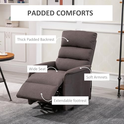 HOMCOM Power Lift Recliner Chair for Elderly, Easy Assembly, Fabric Lift Chair for Adults, Recliner Sofa with Remote Control