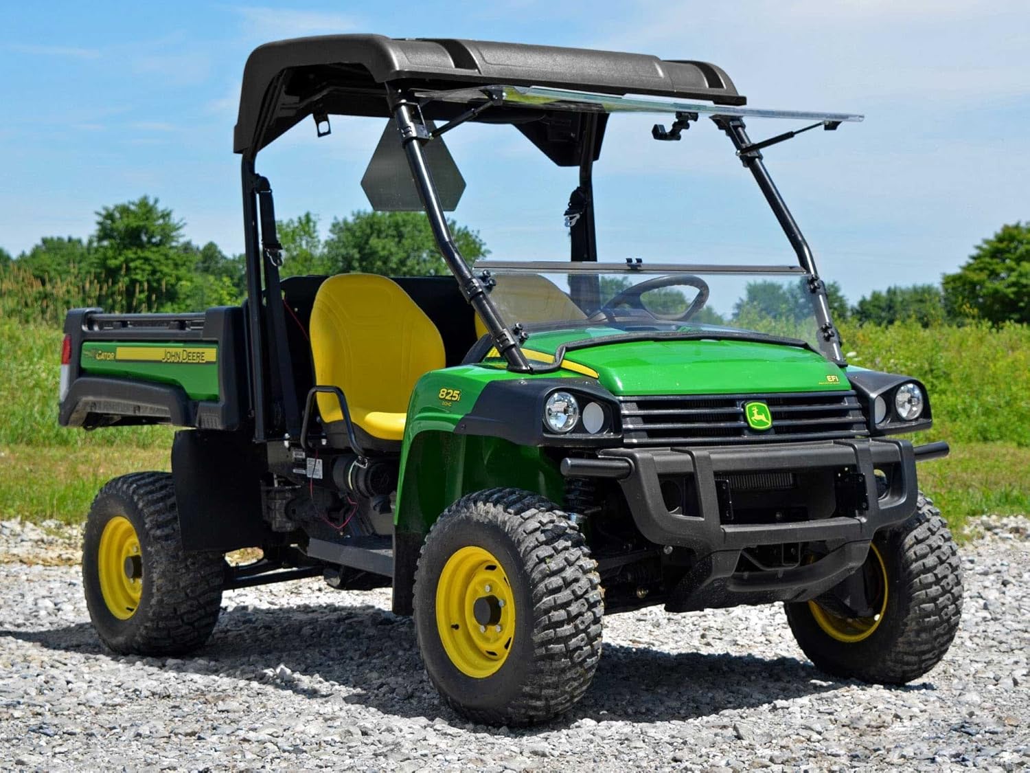 SuperATV Heavy Duty Scratch Resistant 3-in-1 Flip Windshield compatible with John Deere Gator HPX / 620i / 625i / 825i / XUV 850 / XUV 855D