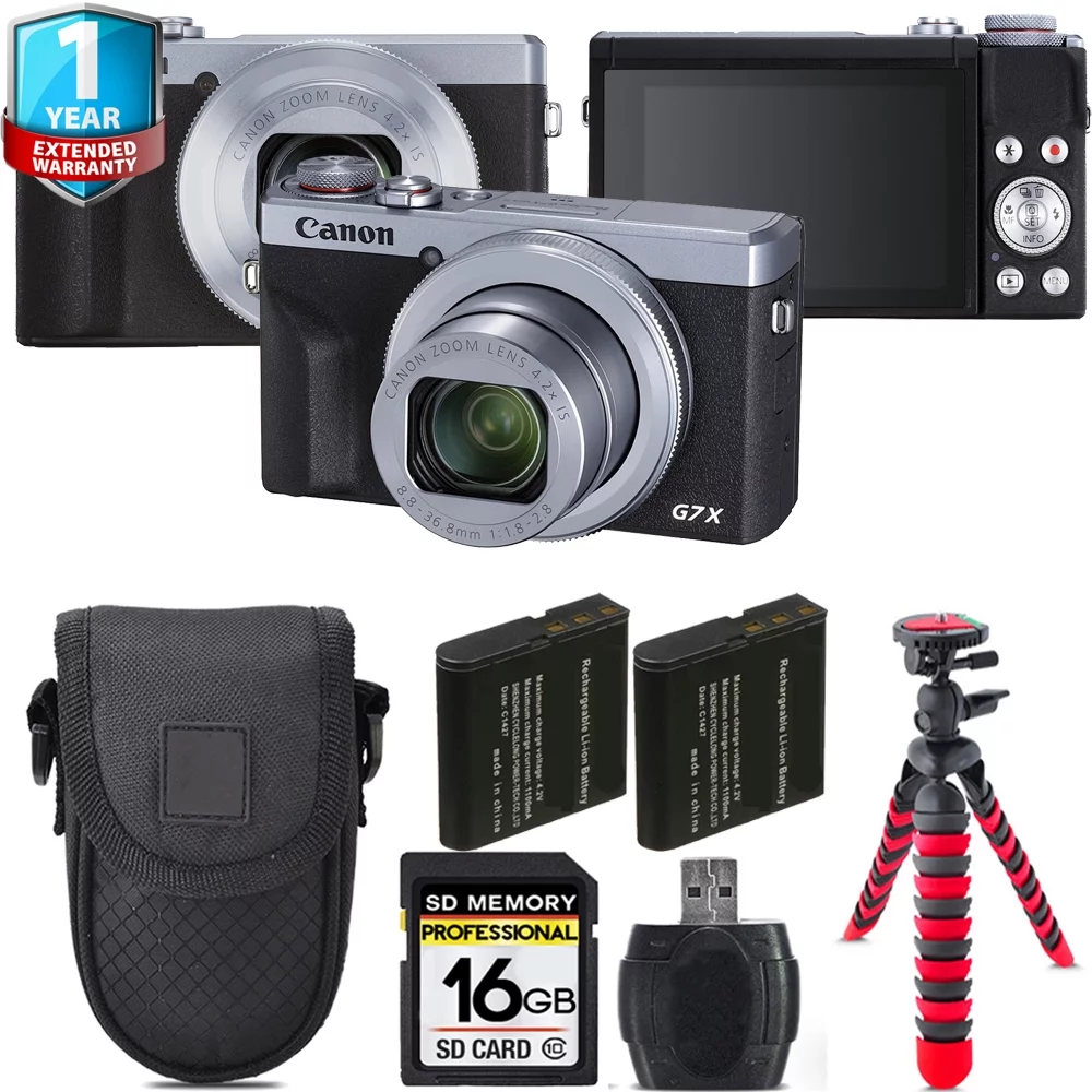 Canon PowerShot G7 X Mark III Digital Camera (Silver) + Extra Battery +1 Yr Warranty + Case -16GB - Curated Treasures Market