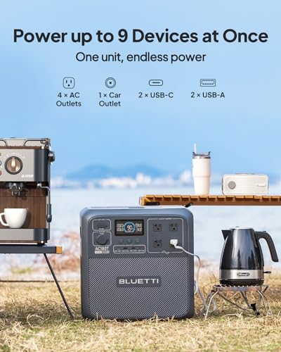 BLUETTI Solar Generator AC180, 1152Wh LiFePO4 Battery Backup w/ 4 1800W (2700W peak) AC Outlets, 0-80% in 45Min, for Camping, Off-grid, Power Outage