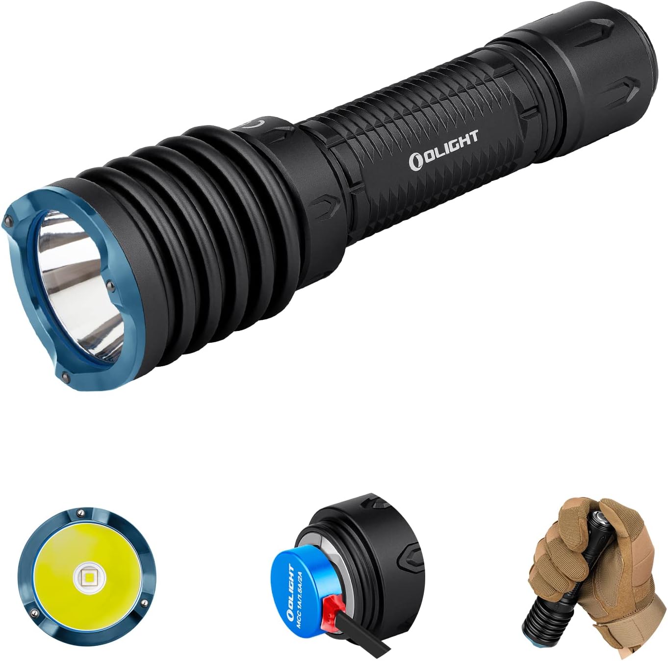 OLIGHT Warrior X 3 2500 Lumens Dual-Button Magnetic Remote Switch Tactical Flashlight with 560 Meters Beam Distance