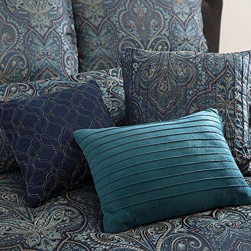 Riverbrook Home 100% Polyester Comforter Set, Queen, Hillcrest - Ivory/Gold, 9 Piece Set