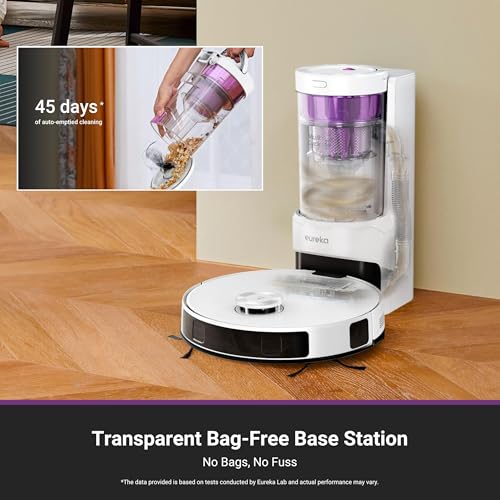 Eureka E20 Plus Robot Vacuum and Mop Combo, Robot Vacuum Cleaner with Bagless Self Emptying Station