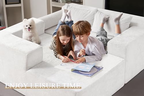 HABUTWAY 105" L-Shape Modular Sectional Sofa Couch for Living Room,No Assembly Required,Modular Comfy Sofa with Deep Seat for Living Room Bedroom