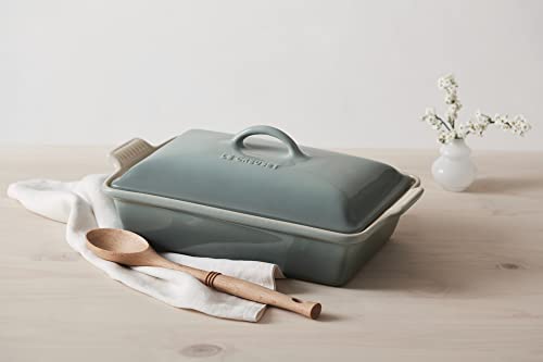 Le Creuset Stoneware Heritage Covered Rectangular Casserole, 4 qt. (12" x 9"), Cerise