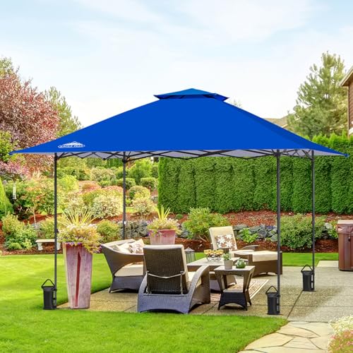 EAGLE PEAK 13x13 Straight Leg Pop Up Canopy Tent Instant Outdoor Canopy Easy Single Person Set up Folding Shelter w/Auto Extending Eaves 169 Square