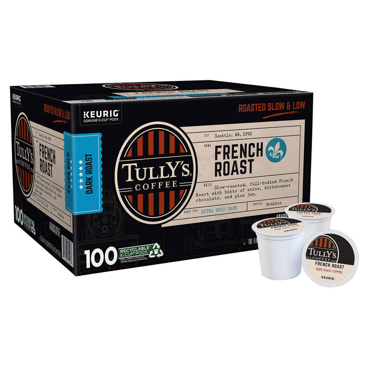 Tully&s Coffee French Roast K-Cup Pods (100 ct.)