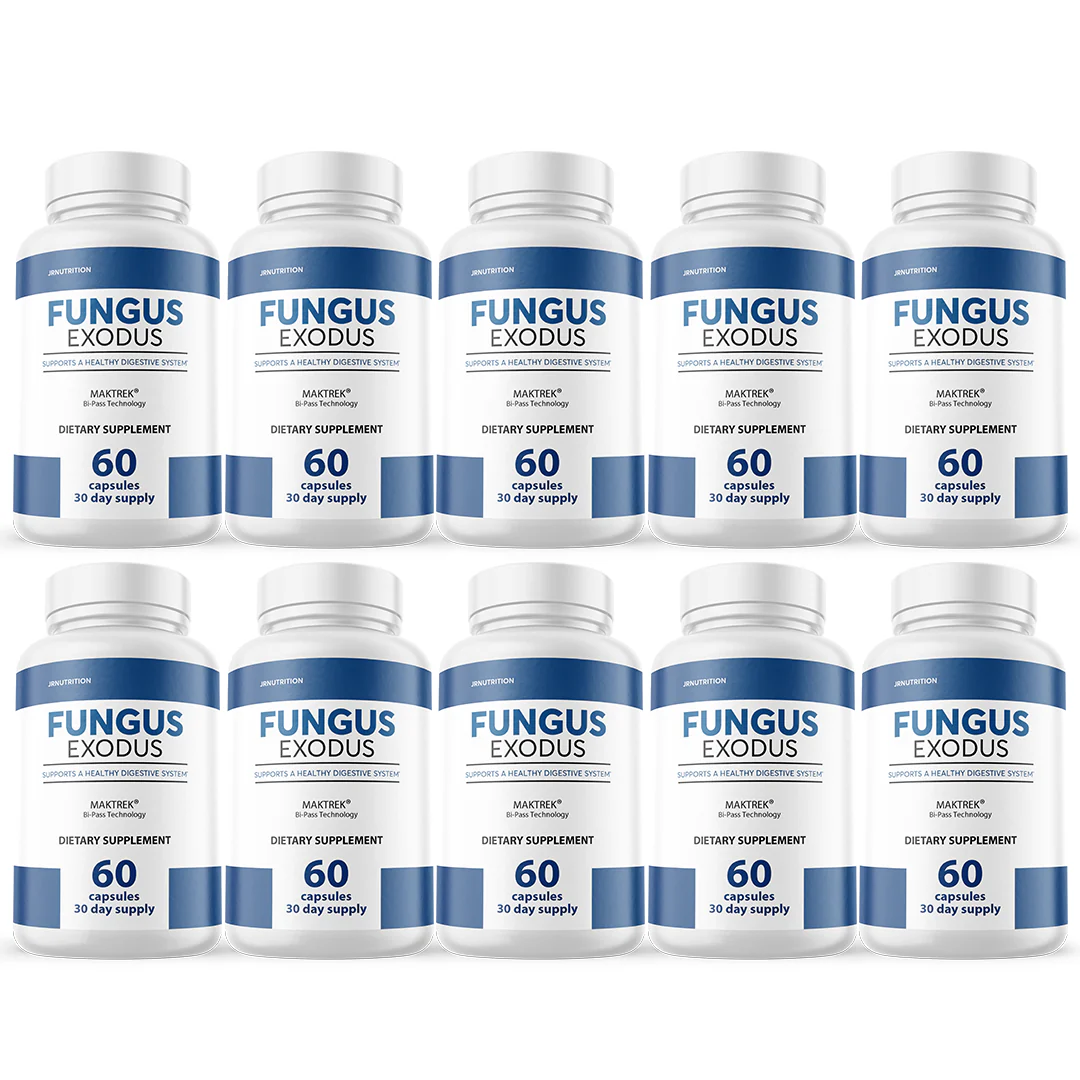 Fungus Exodus - Digestive System Dietary Supplement 60 Capsules (10 Pack) - Kansas Nuitrition - HNZSDS