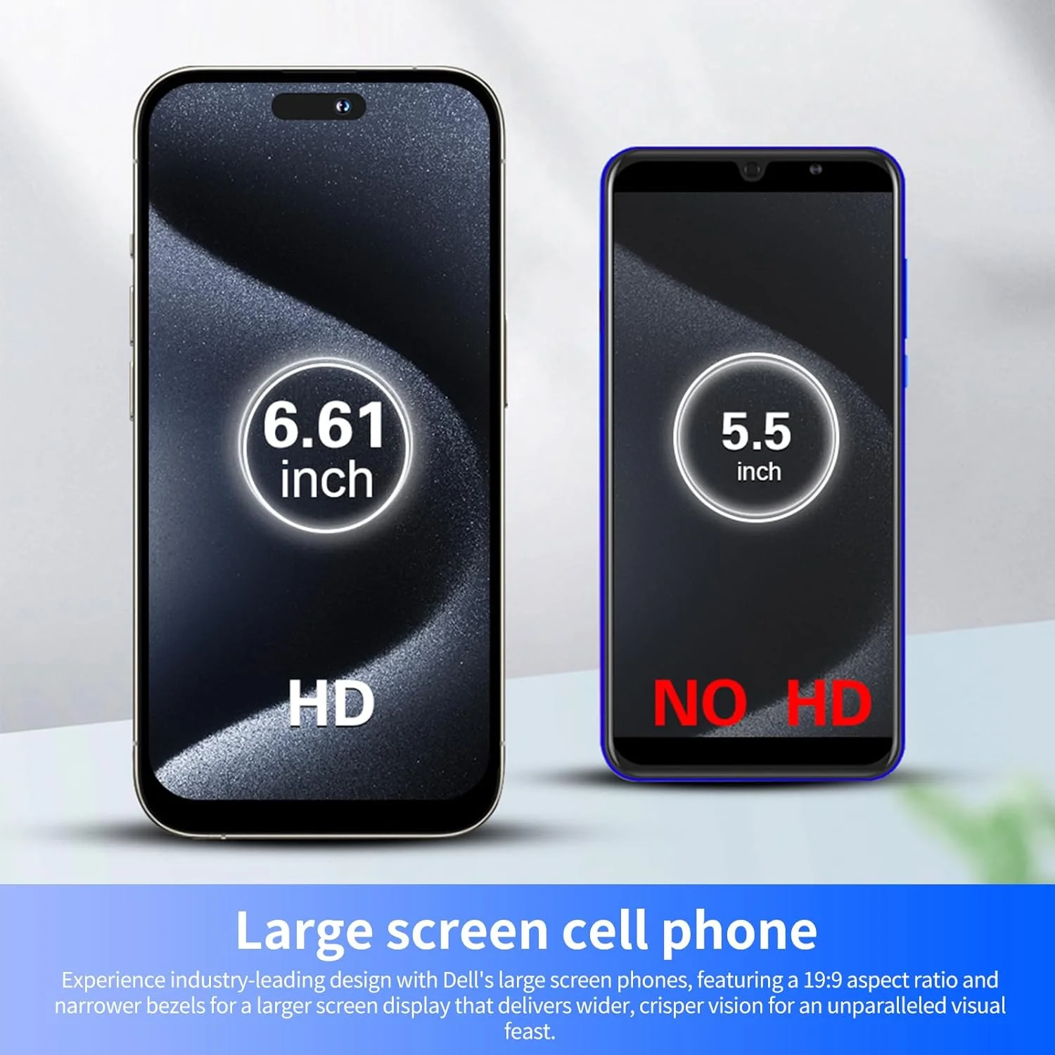 C15 Pro Max Smartphone 6.61in High-Definition Large Screen Smartphones Dual-SIM Phone 3000mAh Large-Capacity Battery Android Phone Unlocked Support