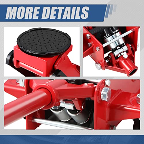Auto Dynasty 4 Ton Low Profile Floor Jack, Heavy Duty Steel Hydraulic Car Jack with Dual Pistons Quick Lift Pump, Hydraulic Racing Floor Jack