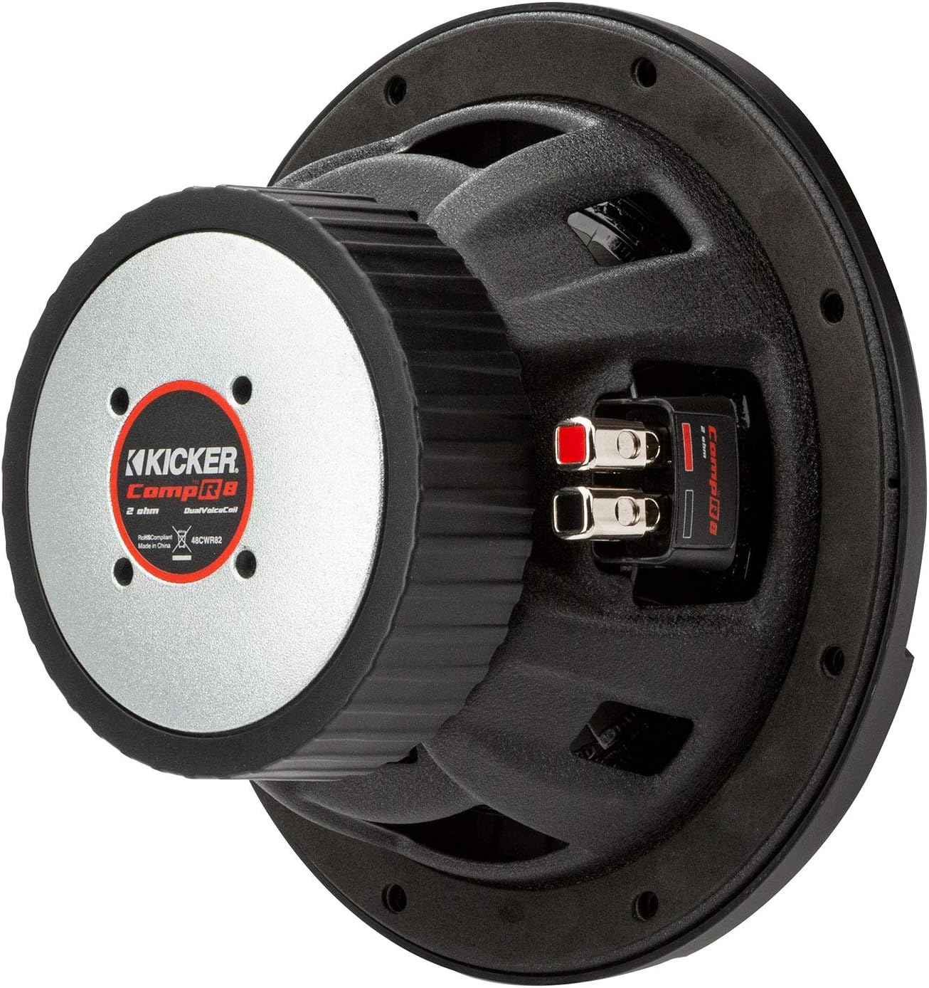 KICKER CompR 8"(20cm) Subwoofer, DVC, 2-ohm, RoHS Compliant