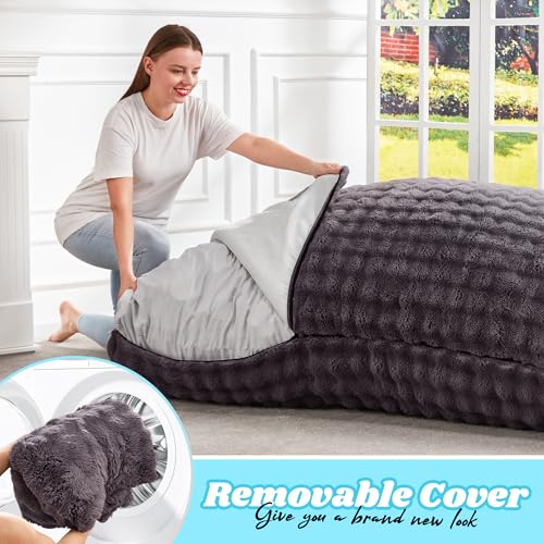 Hobestluk 3 in 1 Bean Bag Chair Giant Bean Bag Chairs Convertible Bean Bag Floor Cushion with Machine Washable Cover